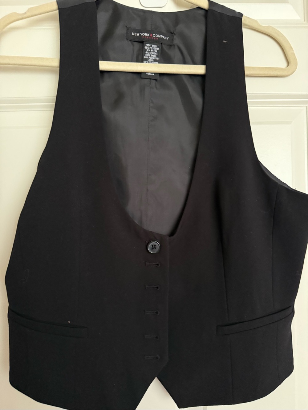 New York & Company Black Women's Tailored Vest with Welt Pockets